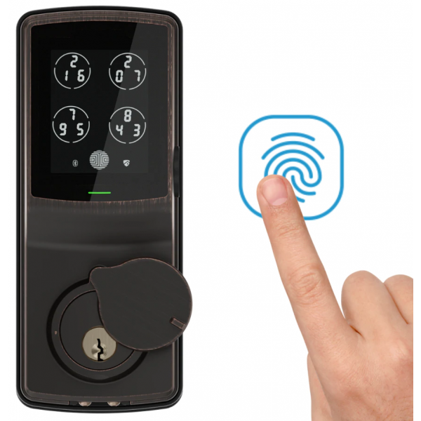 Lockly PGD728F-VB Secure Plus 智能平頭電子門鎖 (3D指紋+密碼+藍牙+鎖匙)