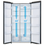 KANEDA 金田 KF-663SBSVS 612L對門式雪櫃 (星爵銀) - 雙變頻、獨立制冷、風冷無霜