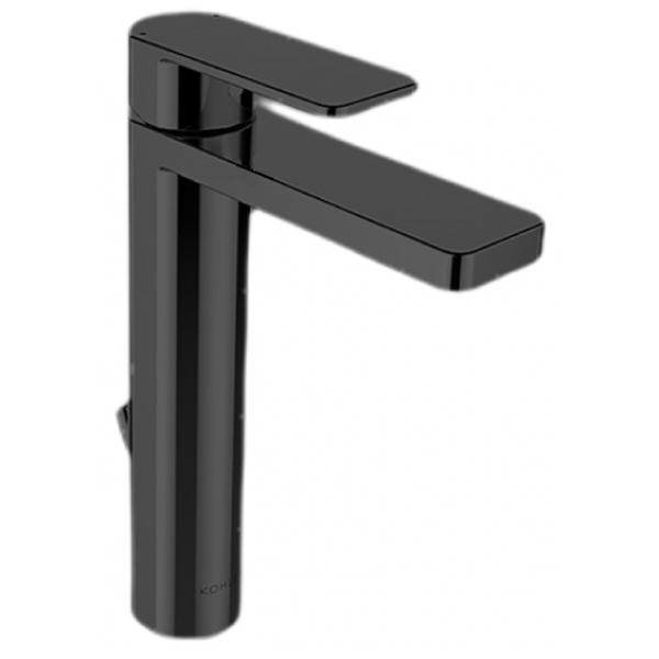 Kohler Parallel 中高身面盆龍頭 - 黑色，30mm陶瓷閥芯，PVD電鍍層