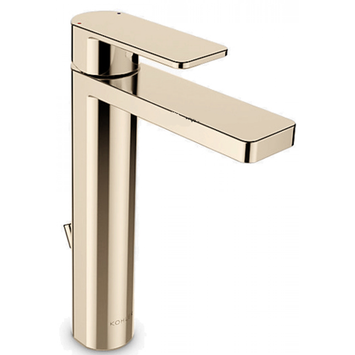 Kohler Parallel™ 中高身單把手面盆龍頭 - 法蘭金色，30mm陶瓷閥芯，創新排水結構