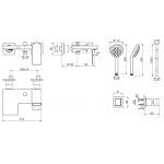 Kohler Parallel™ 掛牆式浴缸淋浴龍頭 - 黑色，堅固金屬結構，節省空間