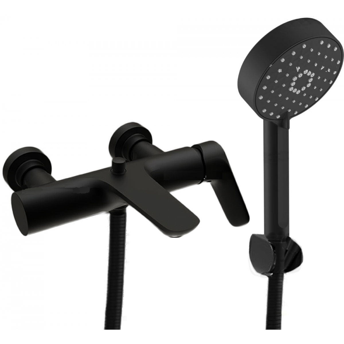 Kohler Aleo 掛牆式浴缸淋浴龍頭 (霧黑色) - 堅固金屬，陶瓷閥芯