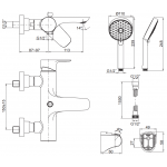 Kohler Aleo 掛牆式浴缸淋浴龍頭 (霧黑色) - 堅固金屬，陶瓷閥芯