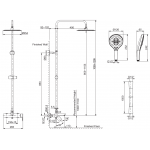 Kohler K-26241T-4-CP ALEO 三路淋浴柱：圓形花灑、拋光鍍鉻、直接連接