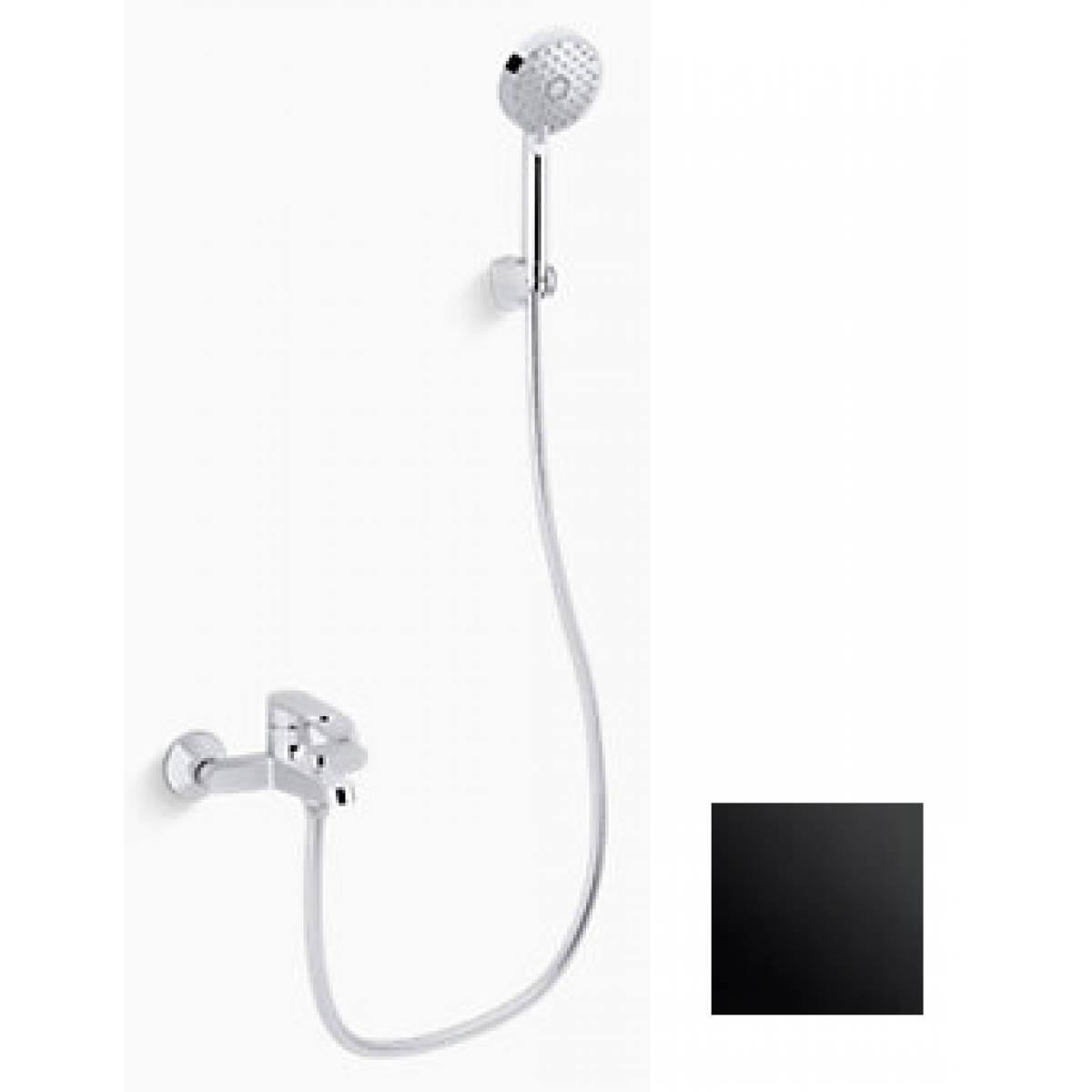 Kohler Beam 掛牆式浴缸淋浴龍頭 - 霧面黑色，附Awaken手持花灑，耐腐蝕