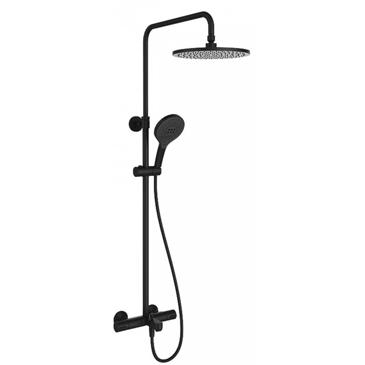 Kohler JULY K-23126T-B9-2BL 黑色三路花灑淋浴柱 | Katalyst™ 空氣動力技術 | 啞光黑浴室套裝