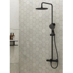 Kohler JULY K-23126T-B9-2BL 黑色三路花灑淋浴柱 | Katalyst™ 空氣動力技術 | 啞光黑浴室套裝