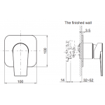 Kohler Taut™ 入牆式花灑面板 (黑色) (K-78990T-4-BL)