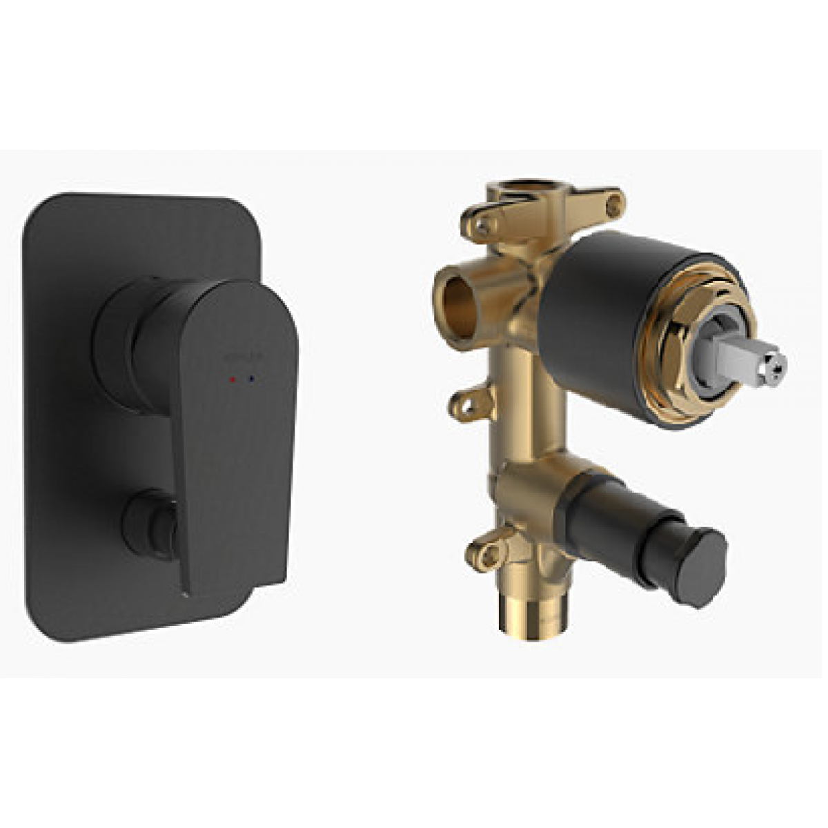 Kohler Taut™ 入牆式花灑/浴缸兩路面板 (黑色)