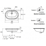 Kohler K-21057K-0 Brazn 橢圓形檯下式面盆 (白色)