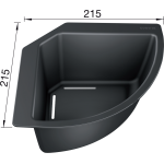 BLANCO 235866 廚房鋅盤角落掛盤 - 184x184mm 多功能配件