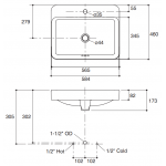 Kohler K-2660X-1-NSG Forefront 長方形檯上式面盆 (單龍頭孔) (奶茶色)