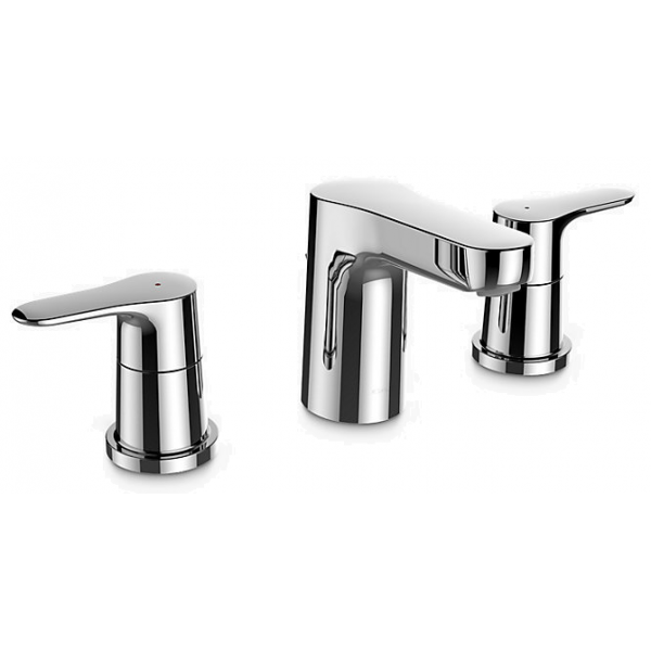 Kohler K-33065T-4-CP 8吋Accliv面盆龍頭 (拋光鍍鉻)：黃銅製造，三孔安裝，50年耐用