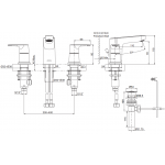 Kohler K-33065T-4-CP 8吋Accliv面盆龍頭 (拋光鍍鉻)：黃銅製造，三孔安裝，50年耐用