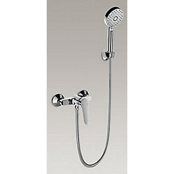 Kohler K-33077T-4-CP Accliv掛牆式淋浴龍頭 (拋光鍍鉻)：堅固黃銅，自動返回分水器，Awaken手持花灑