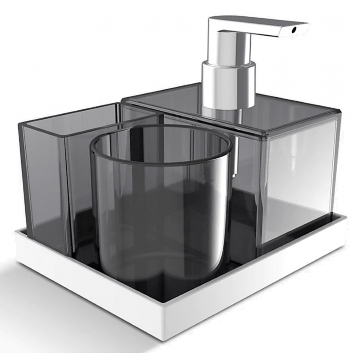 Kohler K-30491T-C0 Stages洗漱套件 (拋光鍍鉻+白色)：含托盤，自由搭配，人性化設計