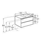 Roca The Gap 左翼一體式面盆連雙抽屜面盆櫃套裝 (炭灰色)