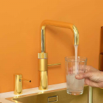 Quooker Fusion Square 一體式水龍頭 + PRO3 滾水水箱 (閃亮鍍金) - 100℃沸水，冷熱過濾水