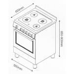 White-Westinghouse 威士汀 WV60MX 65公升 60厘米 全座式電陶爐連焗爐 (三相)
