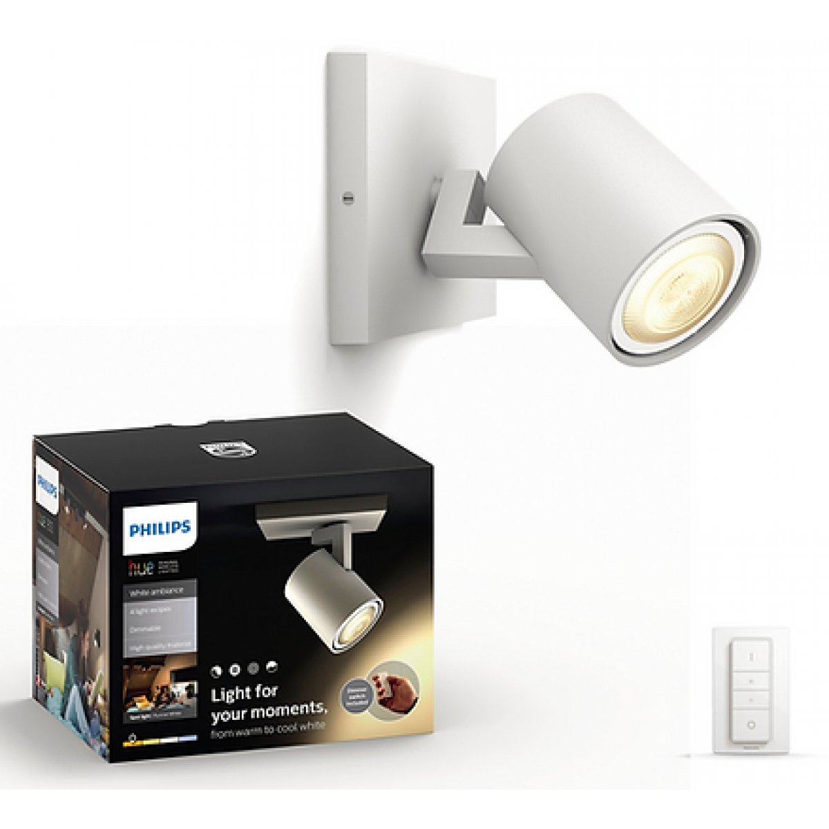 Philips PH201 Runner 單件式聚光燈 (白光氛圍, 連調光開關)