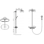 Inax BFCS123T-21C-EX S600 掛牆按鈕鍵淋浴柱連花灑龍頭
