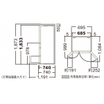 Hitachi 日立 R-KW570RH-S 436公升 多門變頻環保雪櫃 (炫幻銀)