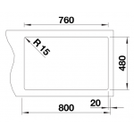 BLANCO LEGRA 8(526225) 花崗岩雙槽鋅盤 (鋁金屬，Hygiene+Plus)