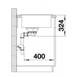 BLANCO LEGRA 8(526225) 花崗岩雙槽鋅盤 (鋁金屬，Hygiene+Plus)