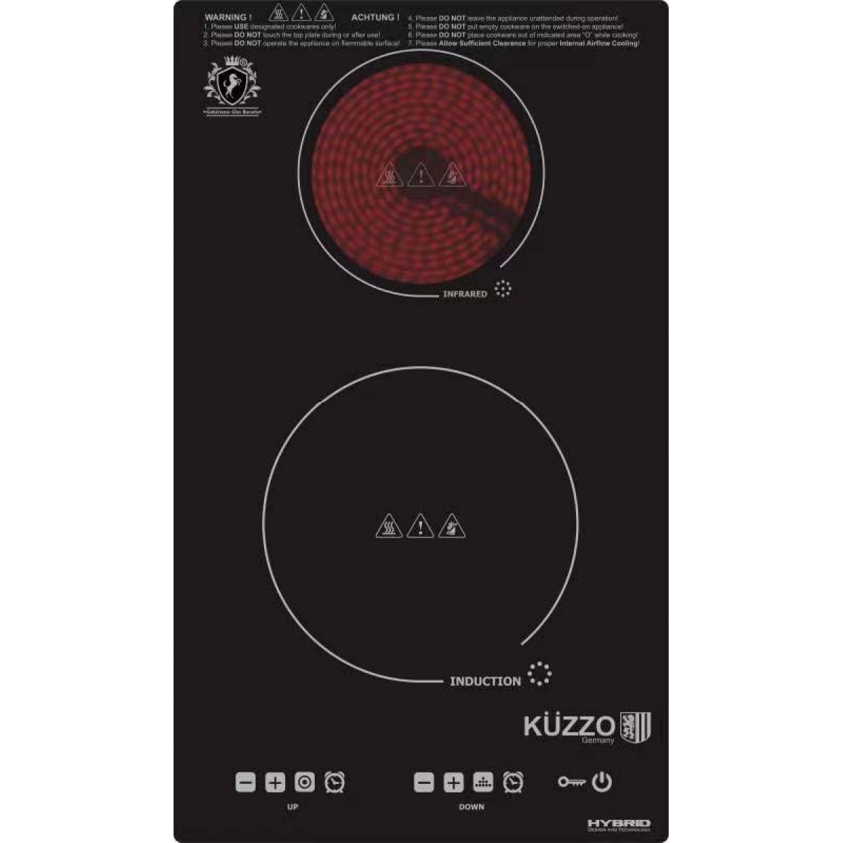 KUZZO DI-286 德信 30cm 電磁+電陶爐 - 座檯/嵌入式 2800W
