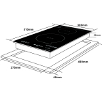 KUZZO DI-286 德信 30cm 電磁+電陶爐 - 座檯/嵌入式 2800W