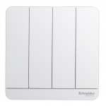 Schneider Electric 施耐德電氣 AvatarOn 16AX 四位雙控開關掣連LED指示燈 (搪瓷白) (E8334L2LED_WE_C5)