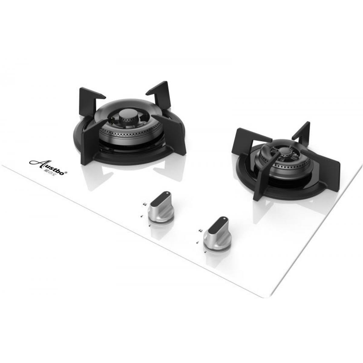 Austbo 歐之寶 AT-1500-GP/W 53厘米 嵌入式玻璃面雙頭石油氣爐 (白色)