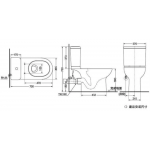 TOTO CW781RPB 緊密分體座廁 (P-trap 牆排式) - CEFIONTECT® 技術，節水設計