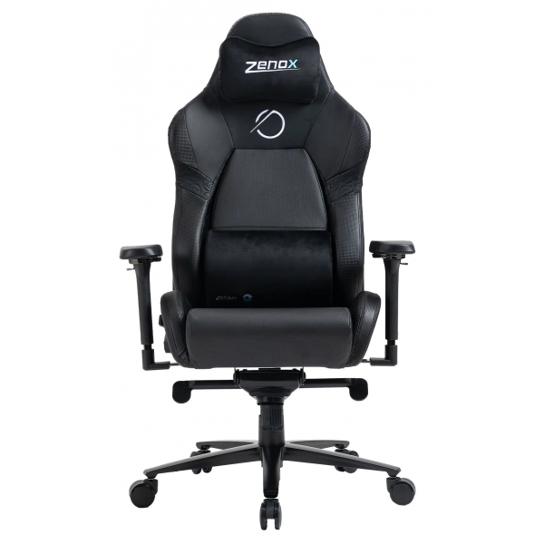 Zenox Jupiter Mk-2 電競椅 (皮面/碳黑) - 穿孔PU皮革，130°後躺，強化合金腳架