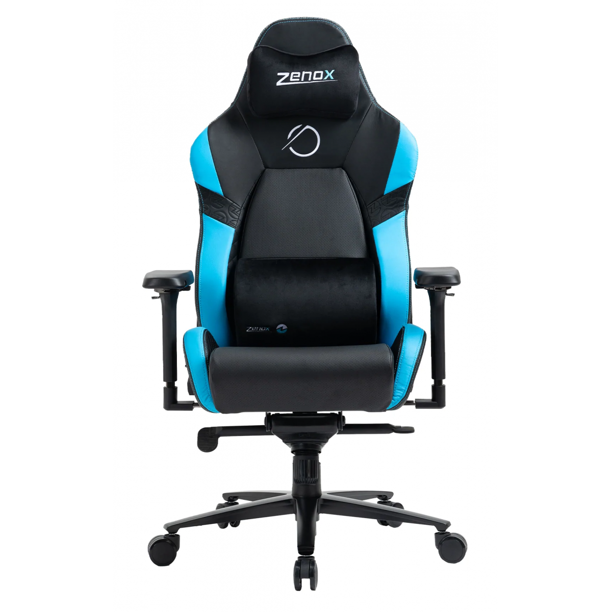 Zenox Jupiter Mk-2 電競椅 (皮面/天藍色) - 穿孔PU皮革，130°後躺，強化合金腳架