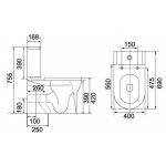 Richford R698 相連式自由咀座廁 - 3/6公升雙漩沖水，銀離子抗菌塗層