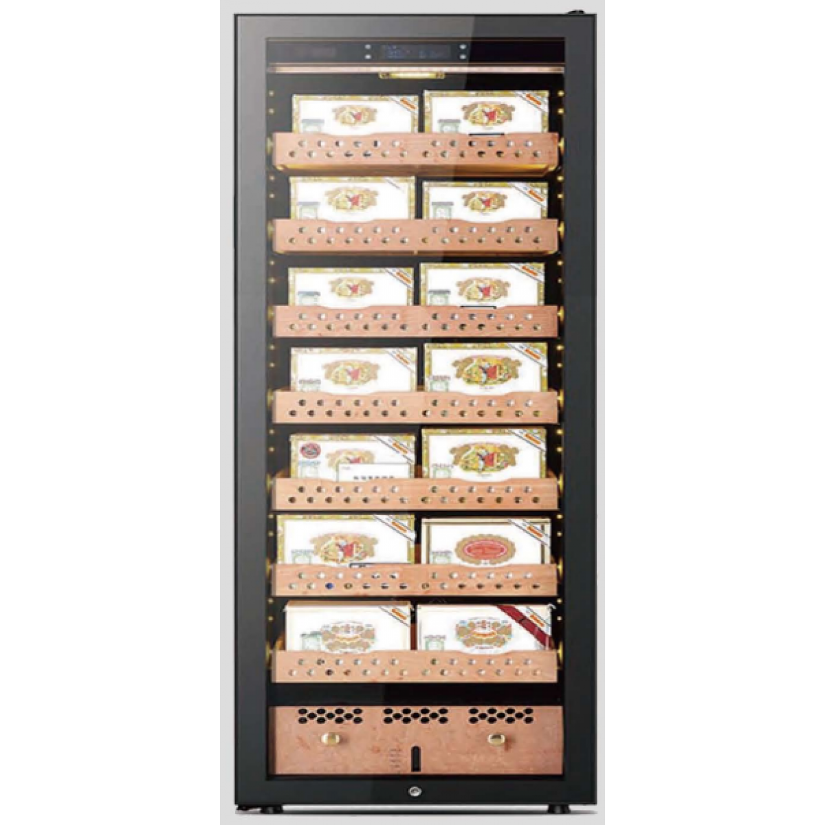 Royaltek RT528LD-FC 恆溫恆濕雪茄櫃 (1200支) - 全雪松木層架，壓縮機製冷，靜音節能