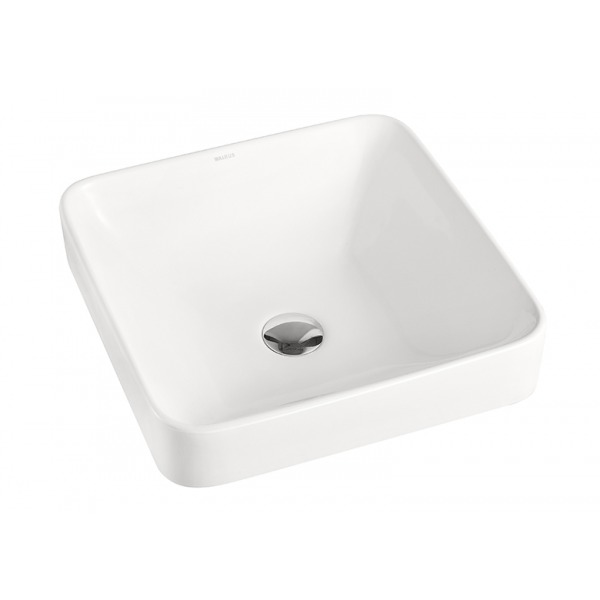 Walrus 薄邊半嵌入式檯上洗手盆 - 585x415x175mm，白色