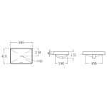 Walrus 薄邊半嵌入式檯上洗手盆 - 585x415x175mm，白色