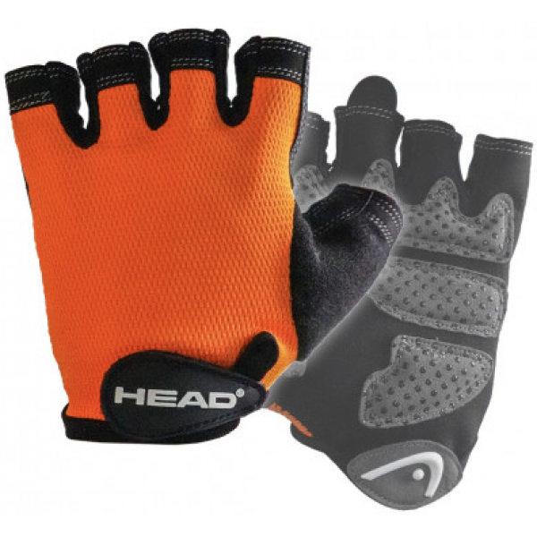 Head 運動健身手套 (橙色) (M碼) - 防滑耐磨，透氣舒適，魔術貼設計