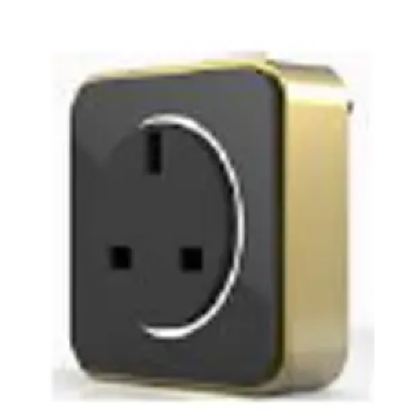 FAMO 國際款英式標準插座 - 黑色面板，鋁合金外圈，13A電力