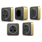 FAMO 國際款英式標準插座 - 黑色面板，鋁合金外圈，13A電力