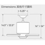 Modern Fan Co Lapa 42吋 天花吊扇 (亮銀色+銀色扇葉) - Ron Rezek設計，夏冬模式