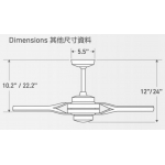 Modern Fan Co Torsion 52吋 天花吊扇 (黑銅色+楓木扇葉) - Dave Ellis設計