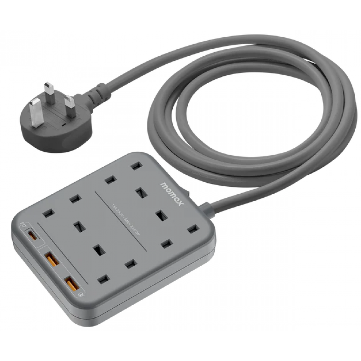 Momax US3UKE ONEPLUG PD20W 4位拖板 (灰色)