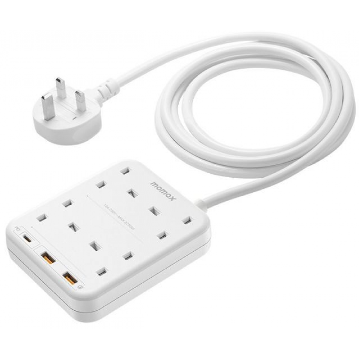 Momax US3UKW ONEPLUG PD20W 4位拖板 (白色)
