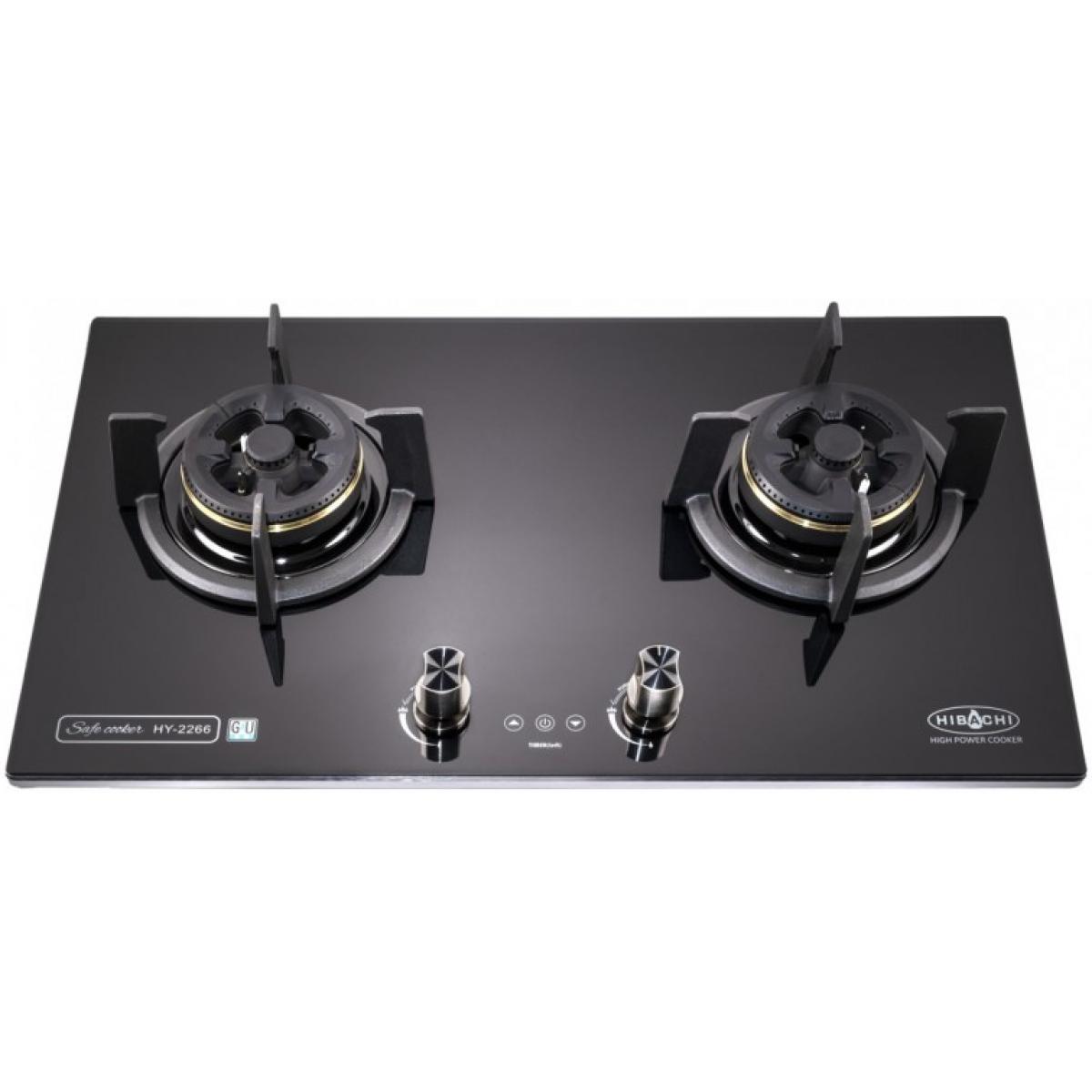 HIBACHI 氣霸 HY-2266LP 75厘米 嵌入式雙頭石油氣爐 (三環火, 定時功能)