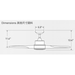 Iconic Dakota 60吋 天花吊扇 (啞黑色+新夏威夷木色)