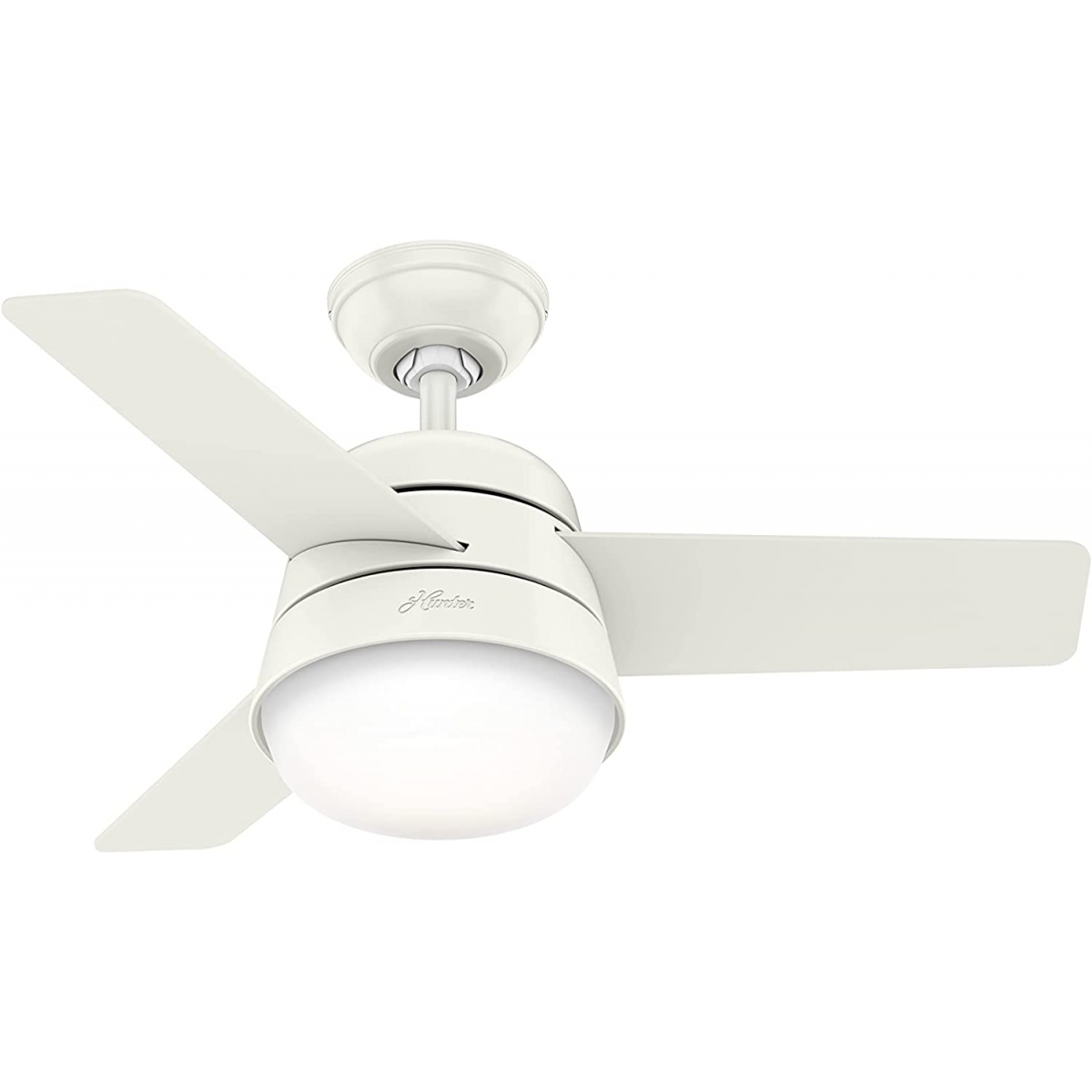 Hunter Fan Co Finley 36吋天花吊扇 (白色+白色)：夏季/冬季模式，3種速度，遙控控制