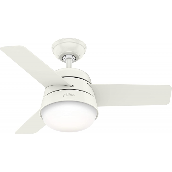 Hunter Fan Co Finley 36吋天花吊扇 (白色+白色)：夏季/冬季模式，3種速度，遙控控制